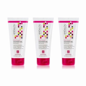 3x Andalou Naturals 1000 Roses Soothing Shower Gel 251ml