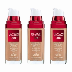 3x Revlon Age Defying Foundation SPF20 55 Cool Beige 30ml