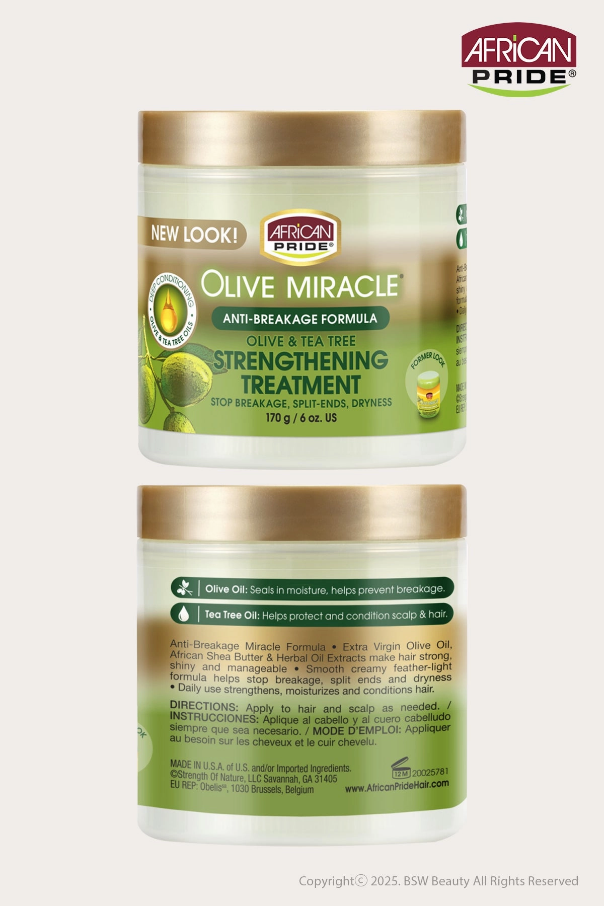 AFRICAN PRIDE OLIVE MIRACLE STRENGTHEN TREATMENT 6oz