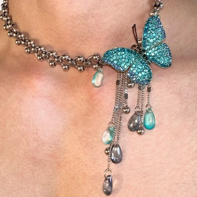 ALONEMOON Chinese Punk Butterfly Necklace