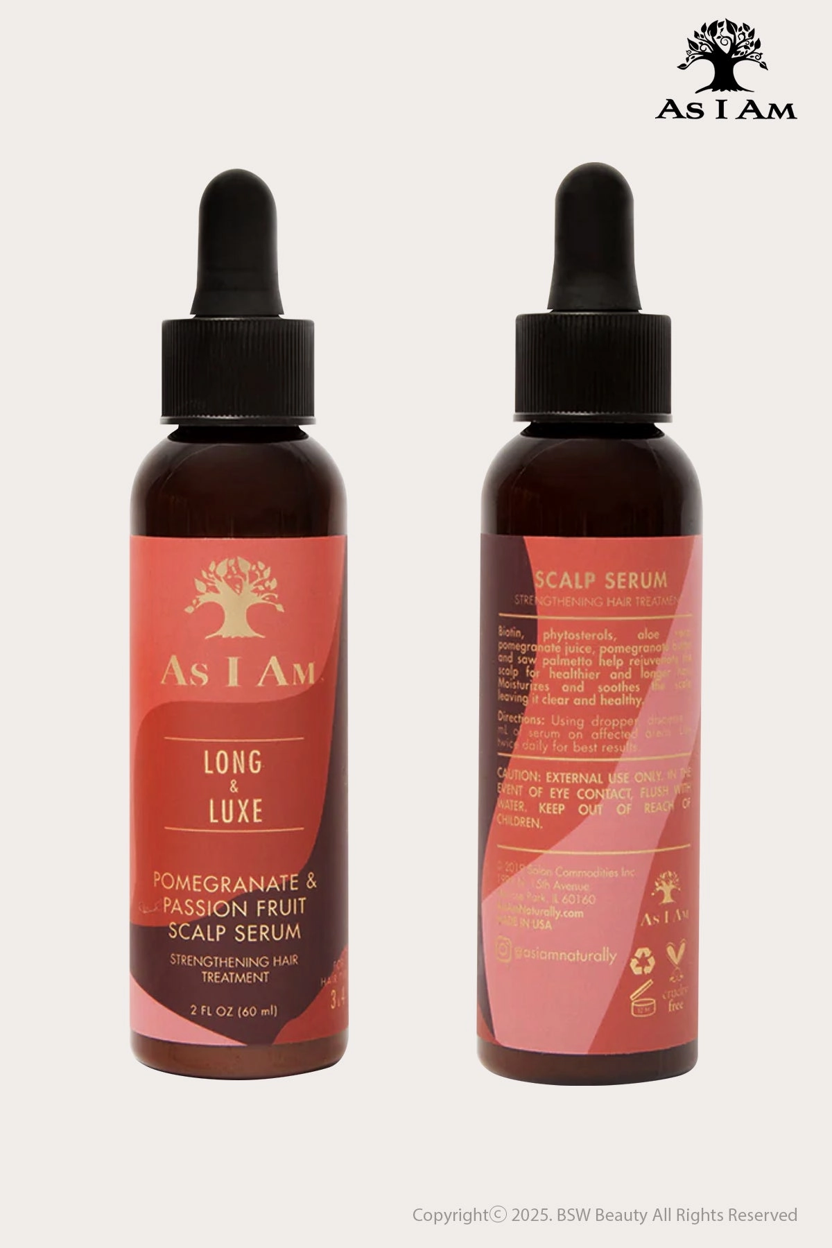 AS I AM LONG AND LUXE POMEGRANATE & PASSION FRUIT SCALP SERUM 2oz