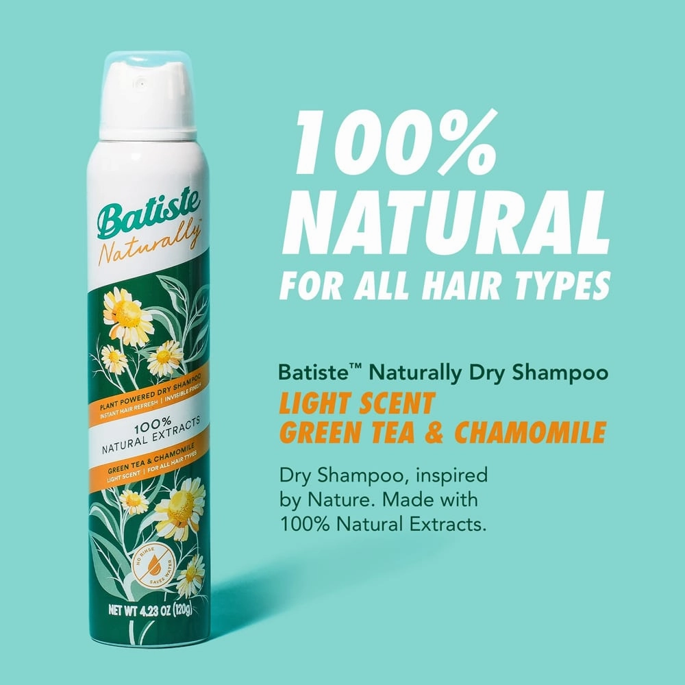 Batiste Dry Shampoo 100% Natural Extract Green Tea & Chamomile 120g