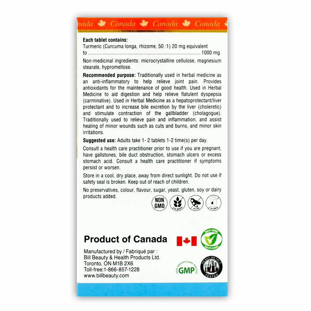 BILL Natural Sources® Pain Relief Turmeric 60 Tablets