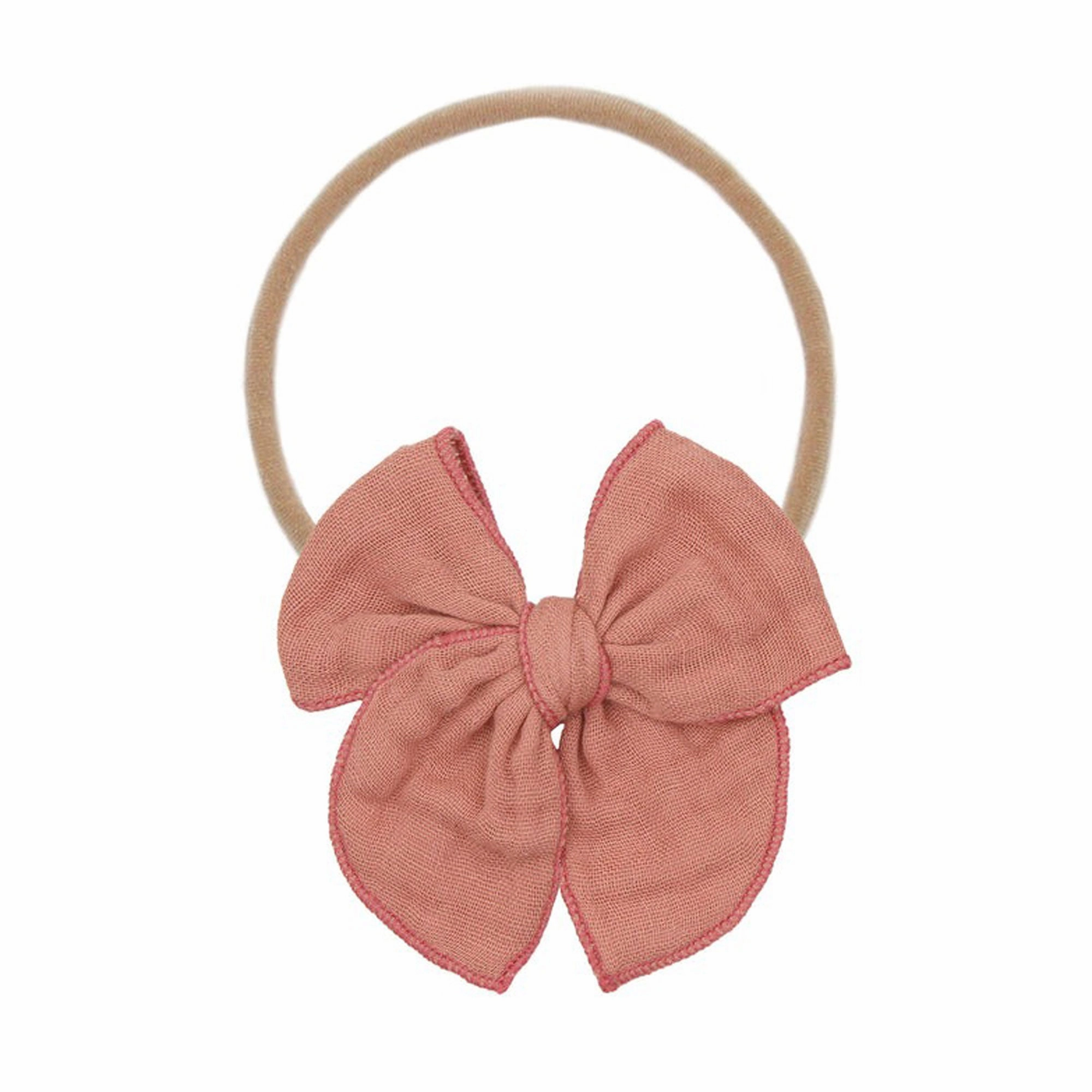 Cloud Muslin Heirloom Bow Headband