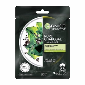 Garnier Pure Charcoal Hyaluronic Acid   Black Algae Sheet Mask 28g