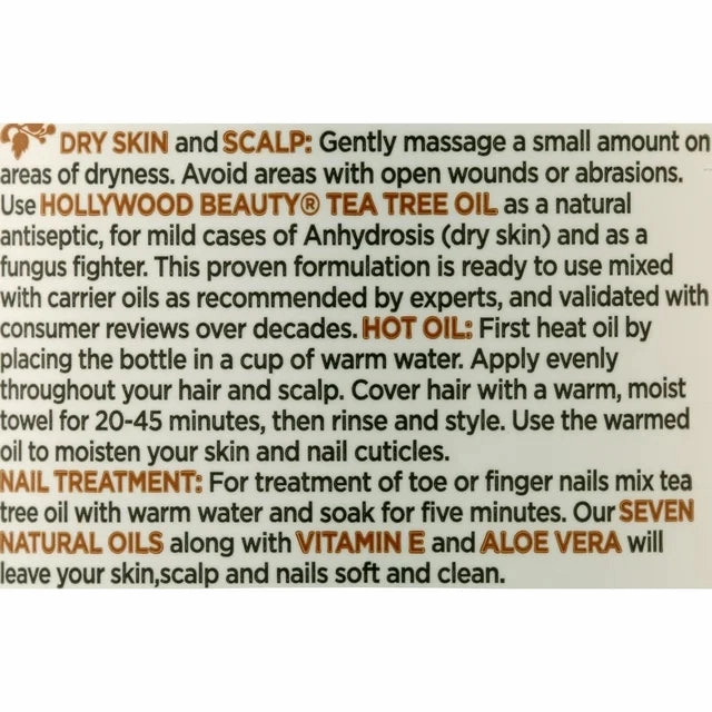 Hollywood Beauty Tea Tree Premium Oil for Hair. Skin & Scalp Treatment - 8 oz