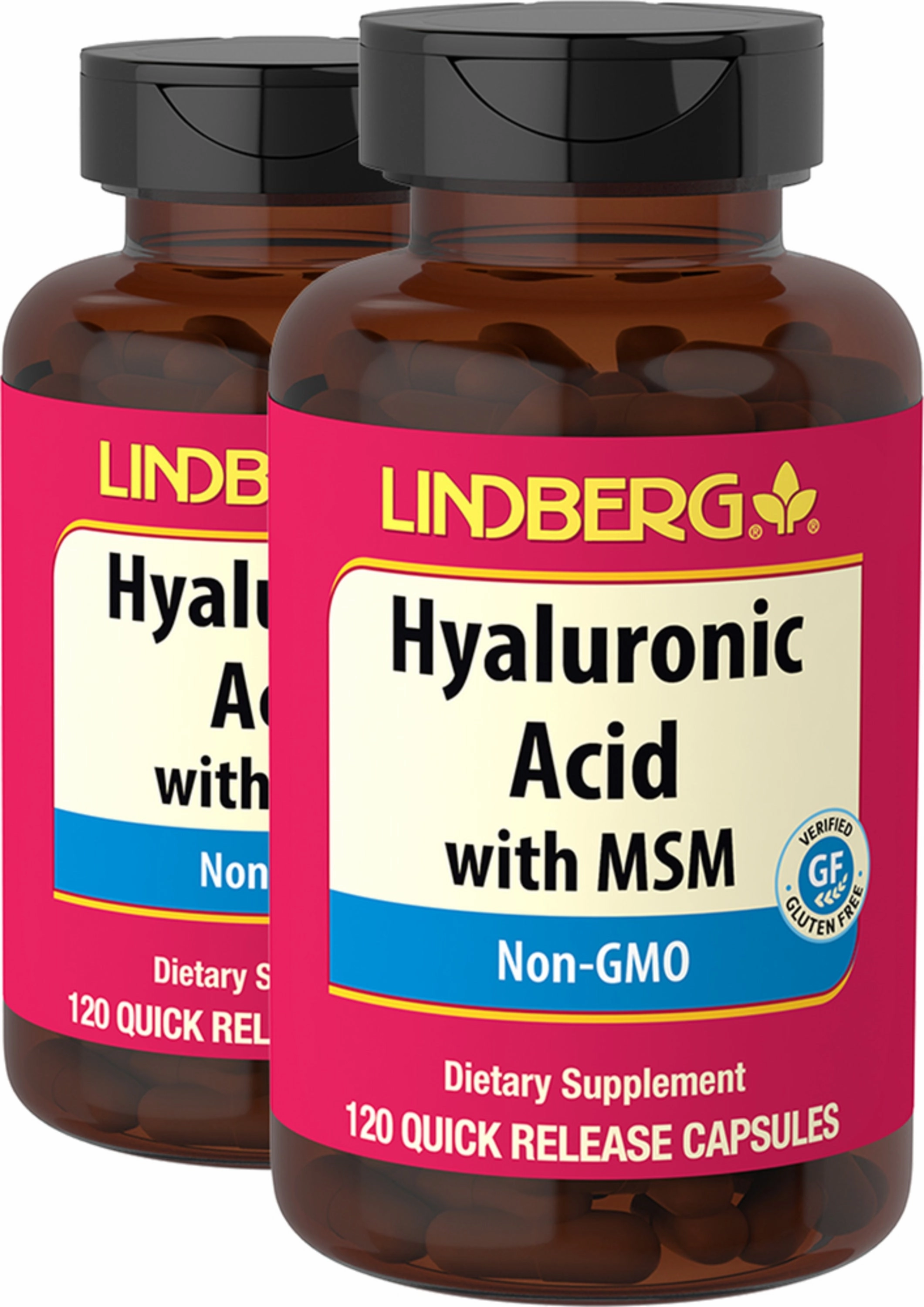 Hyaluronic Acid with MSM, 120 Quick Release Capsules, 2  Bottles
