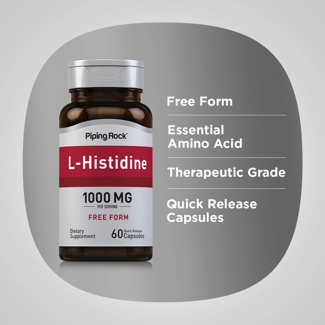 L-Histidine, 1000 mg (per serving), 60 Quick Release Capsules