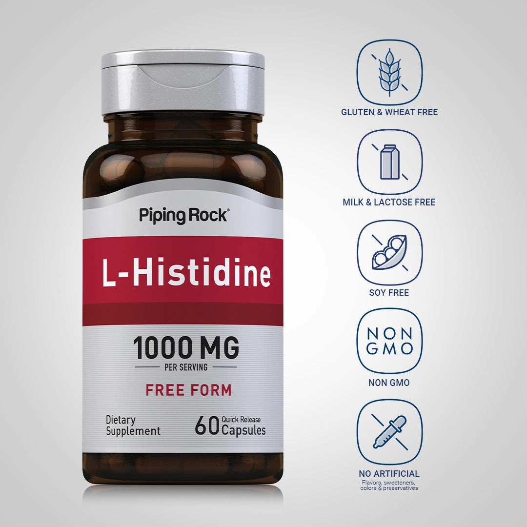 L-Histidine, 1000 mg (per serving), 60 Quick Release Capsules