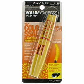 Maybelline Women's Mascara - The Colossal Cat Eye Volumizing, 233 Glam Black, 0.31 oz