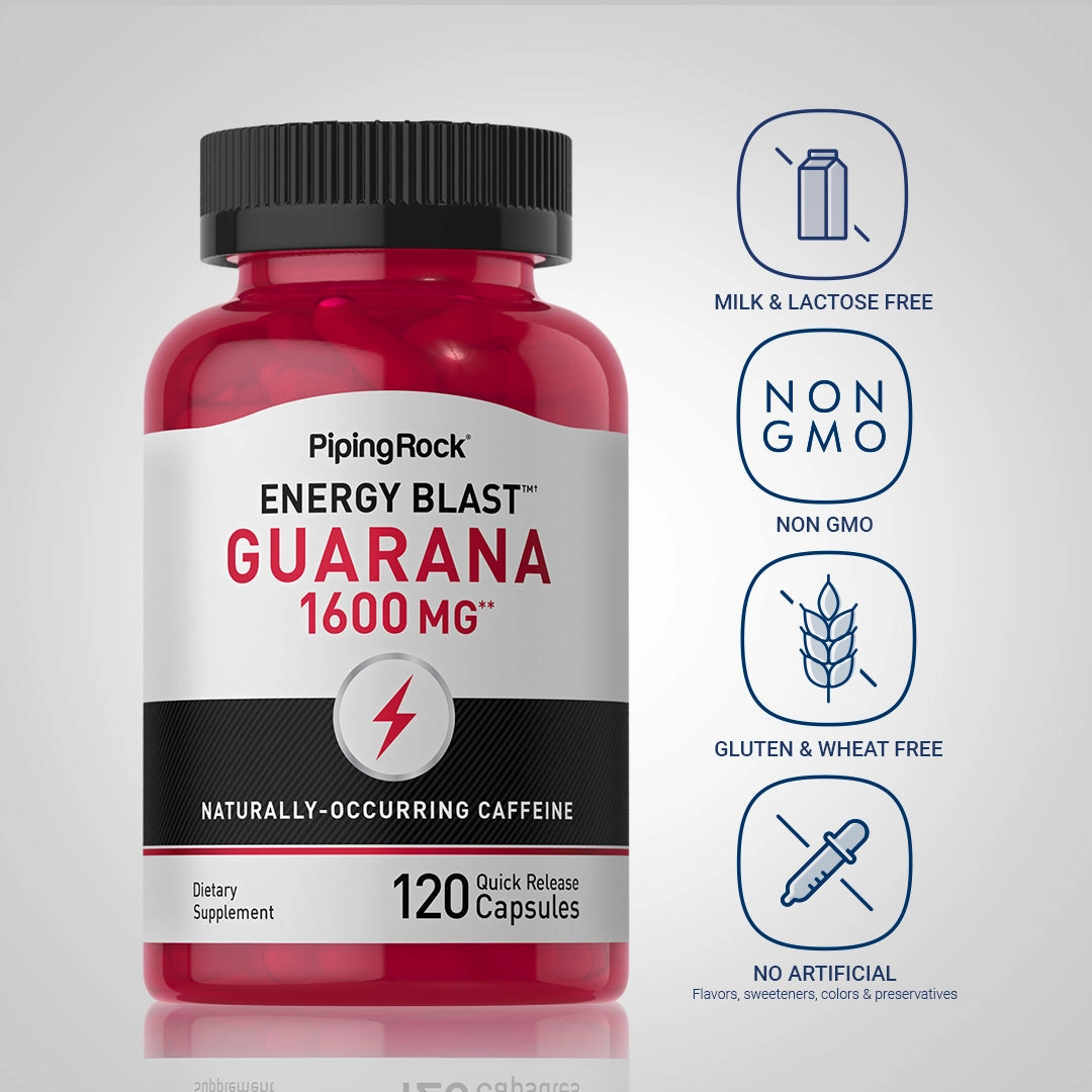 Mega Strength Guarana, 1600 mg, 120 Quick Release Capsules