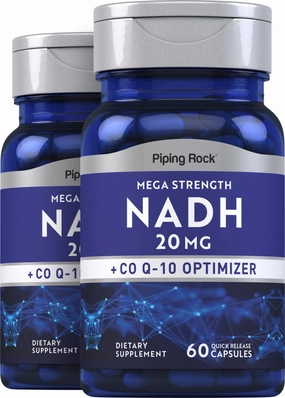 Mega Strength NADH   CoQ10 Optimizer, 20 mg, 60 Quick Release Capsules, 2  Bottles