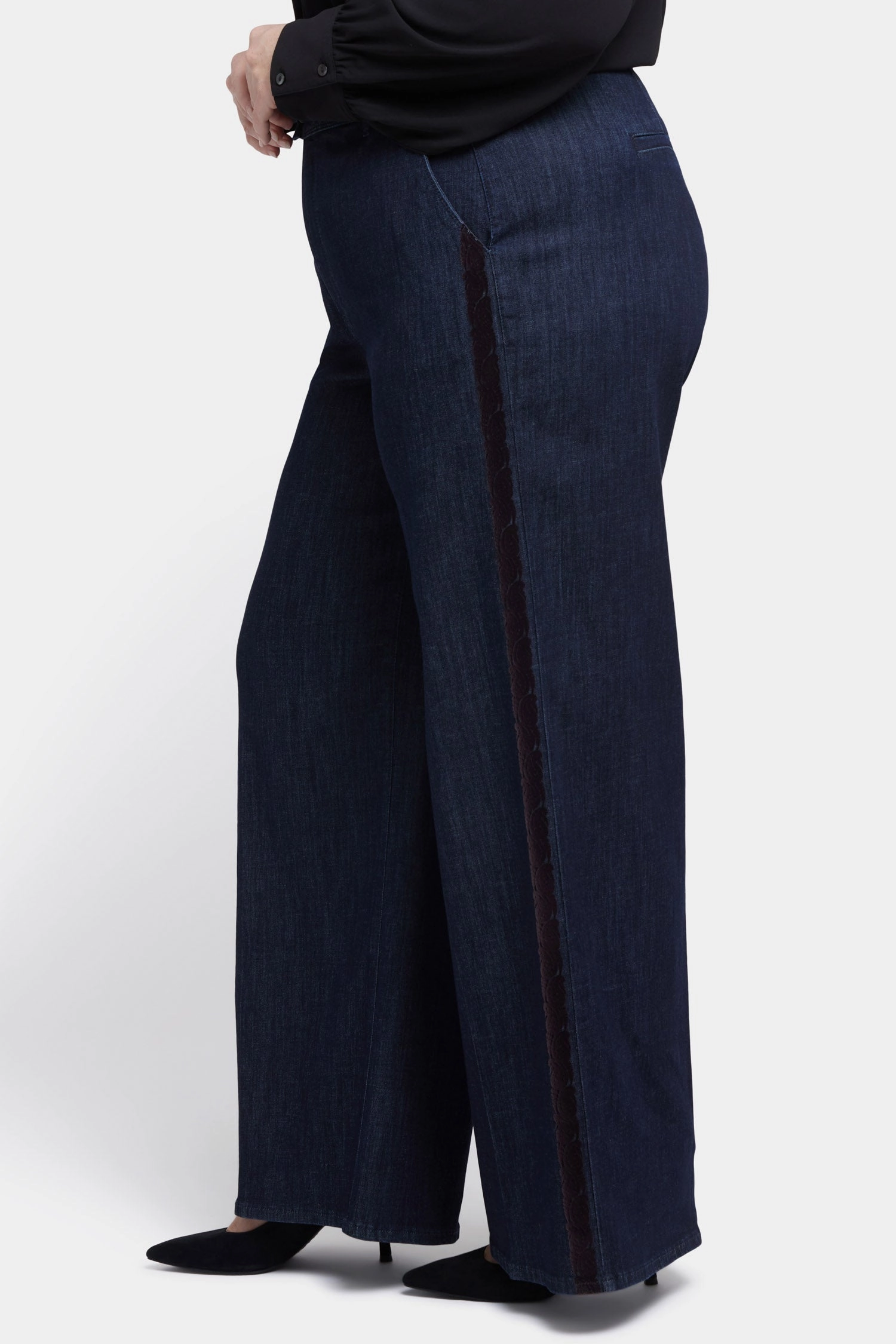 Mona Wide Leg Trouser Jeans In Plus Size - Lightweight Rinse
