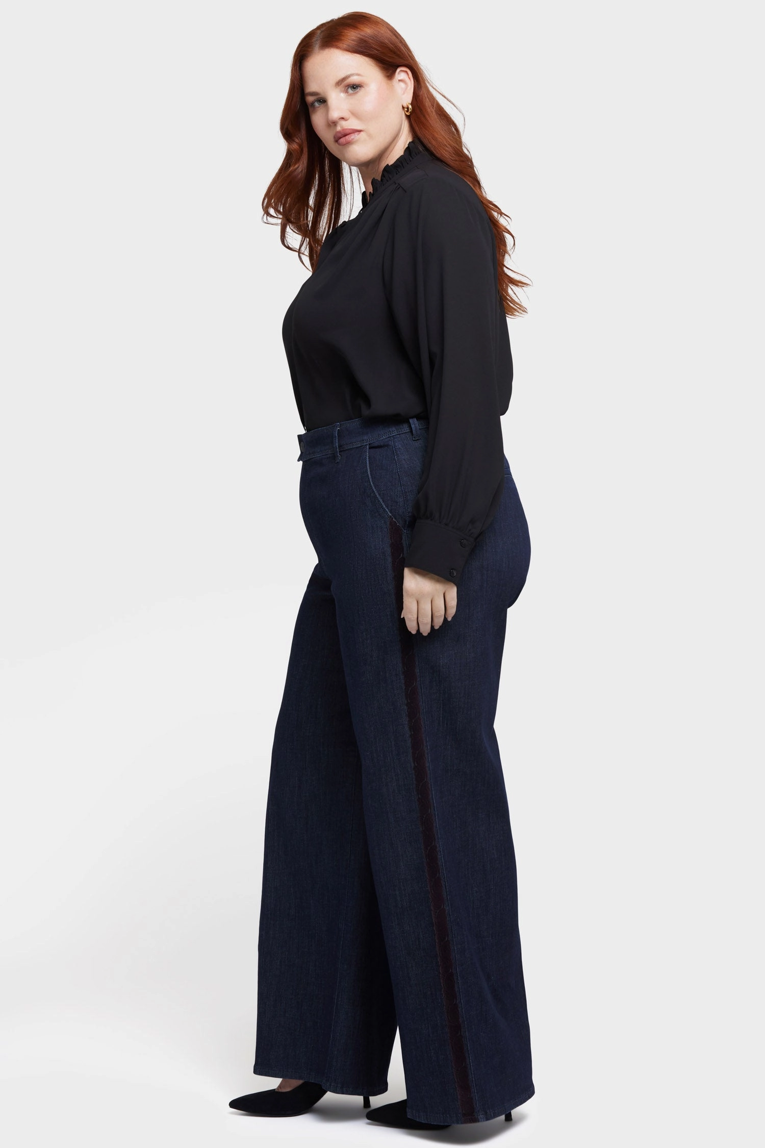 Mona Wide Leg Trouser Jeans In Plus Size - Lightweight Rinse