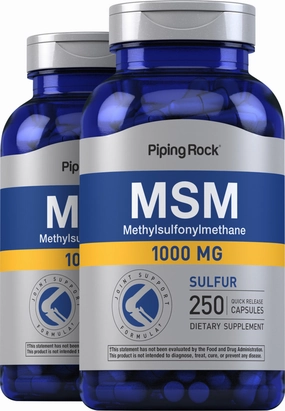 MSM   Sulfur, 1000 mg, 250 Quick Release Capsules, 2  Bottles