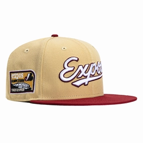 New Era 59Fifty Montreal Expos Olympic Stadium Patch Word Hat - Tan. Brick