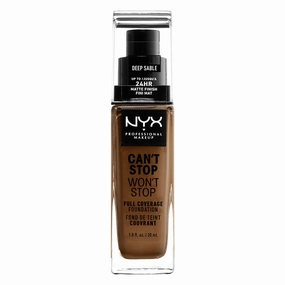 NYX Can't Stop Won't Stop Full Coverage Foundation Deep Sable 30ml