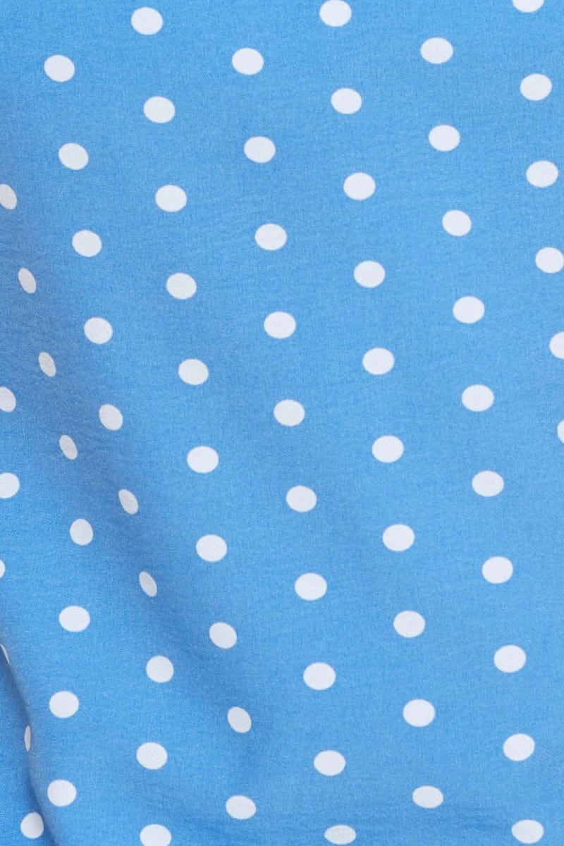 Polka Dot Singlet Top Sleeveless Tie Up