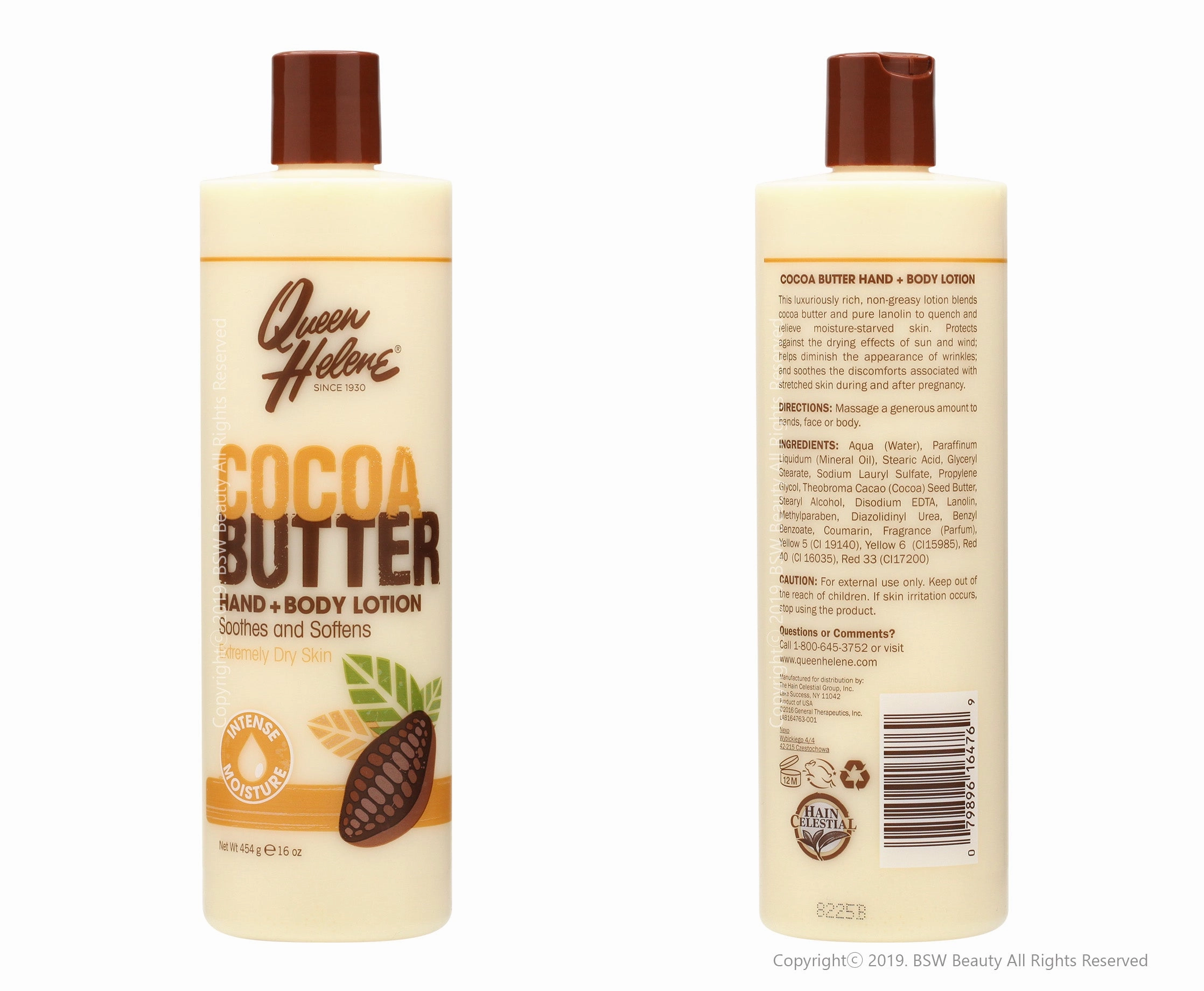 QUEEN HELENE COCOA BUTTER HAND   BODY LOTION 16oz