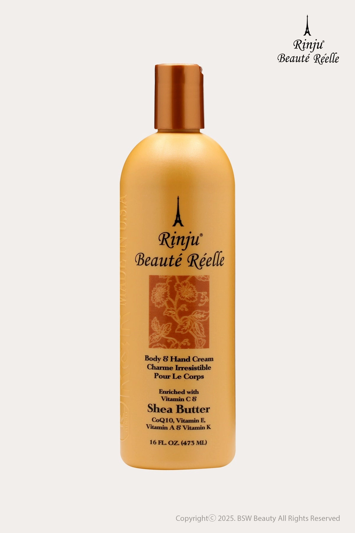 RINJU BEAUTY REAL BODY & HAND CREAM 16oz