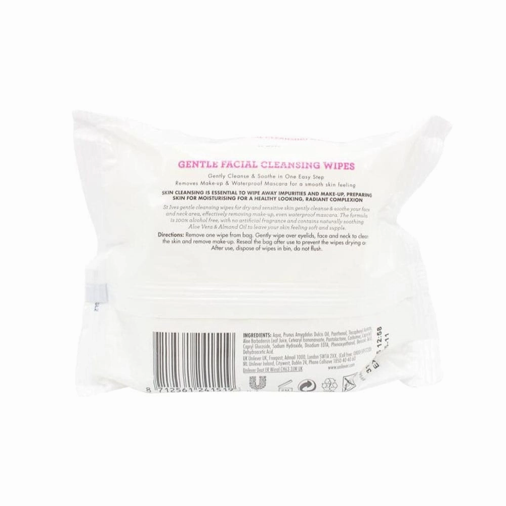 St Ives Gentle Facial Cleansing Wipes Dry & Sensitive Skin 35pk