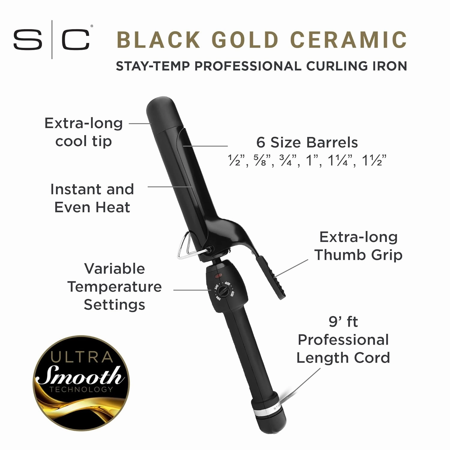 StyleCraft Professional Ceramic 1 Curling Iron