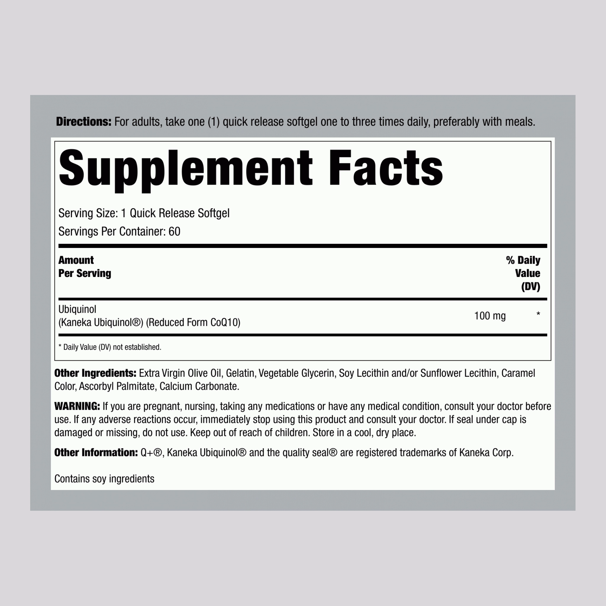 Ubiquinol, 100 mg, 60 Quick Release Softgels