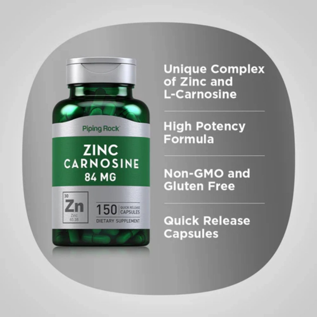 Zinc Carnosine, 84 mg, 150 Quick Release Capsules, 2  Bottles